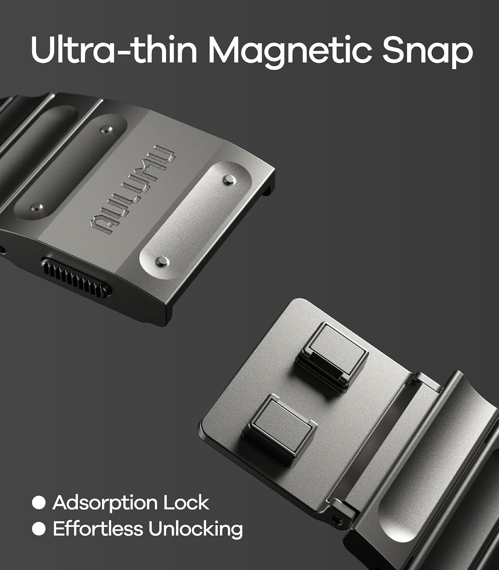 Aulumu C01 Hi-Per Titanium Alloy Watch Band | for Apple Watch Ultra 3& Ultra 2/1 | Ultra-thin Magnetic Clasp | DLC Professional Hardening Process | iWatch Large Dial Series(49/46/45/44mm)