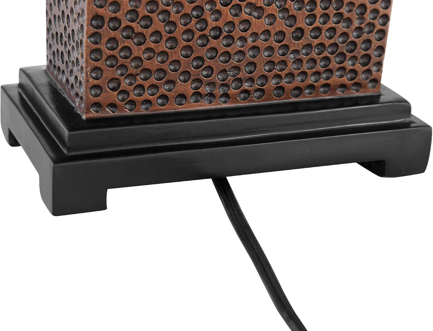 360 Lighting Caldwell Rustic Farmhouse Table Lamps 24.75' Tall Set of 2 Bronze Hammered Textured Fabric Rectangular Shade for Bedroom Living Room House Home Bedside Nightstand Office Family