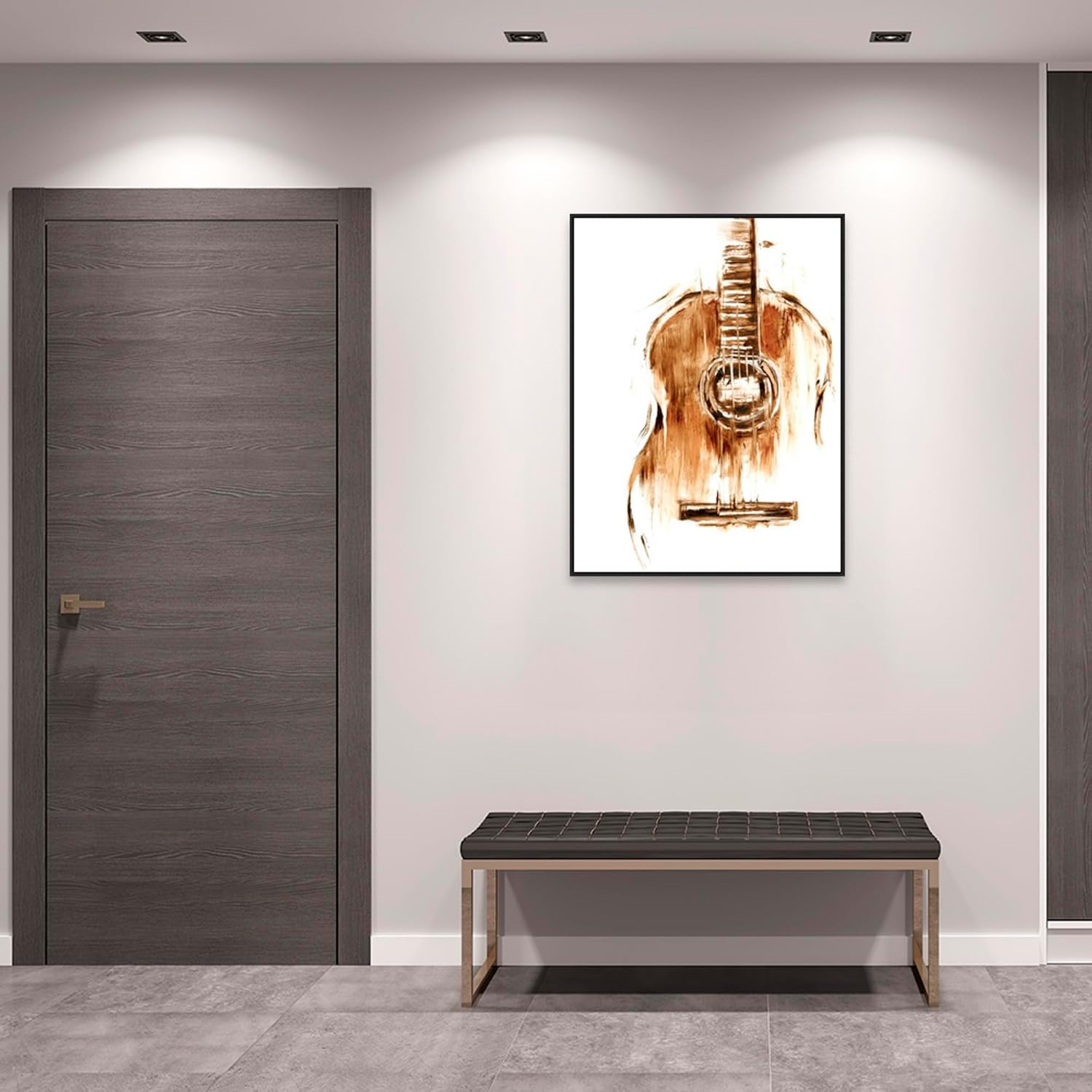 Amanti Art Framed Canvas Wall Art 42x32 Instrumental II by Ethan Harper, Framed Wall Art Canvas, Music Artwork, Modern Decor, Oversize Poster Painting for Living Room, Bedroom, Bathroom, Kitchen,