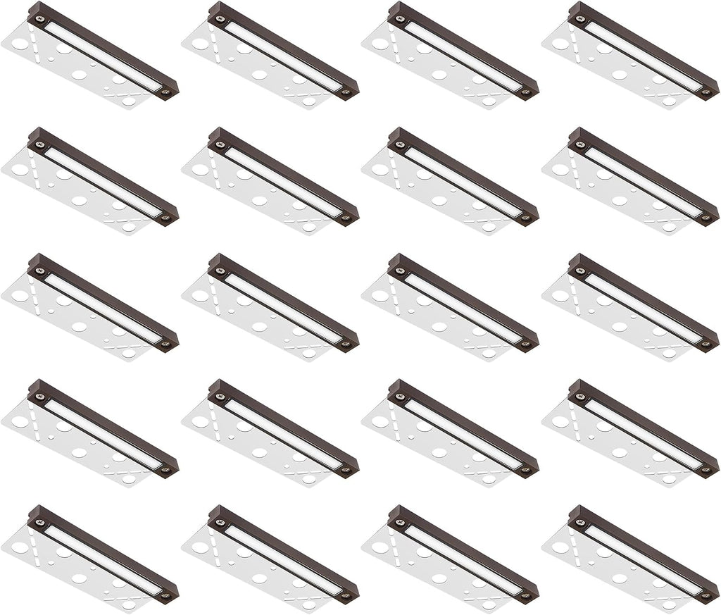 GKOLED 20Pack 6.8 Inches Hardscape Lights, Low Voltage Retaining Wall Lighting with Frosted Lens, 12V AC/DC Paver Light with 1.5W 2700K LED Chips, Outdoor Landscape Step Lights, Die-cast Aluminum