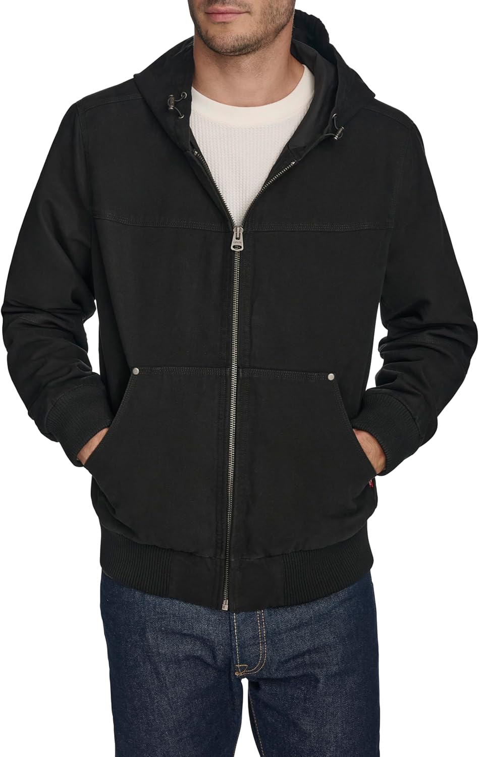 Levi's Men's Workwear Cotton Canvas Hooded Bomber Jacket