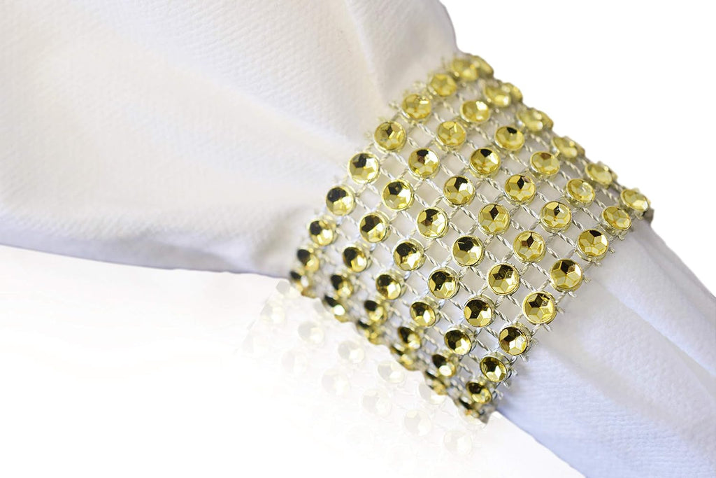 ' OCCASIONS ' 360 pcs/40 Guest- Full Tableware Set-Wedding Disposable Plastic Plates Silverware, Gold Rimmed Tumblers & Linen Feel Napkins w/napkin Rings (Combo C, White & Gold Rim)