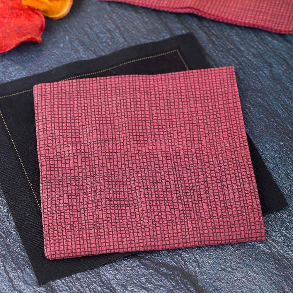 Restaurantware Paper Cocktail Napkins 2 Ply Napkins Disposable Beverage Napkins - Bordeaux with Black Threads - 8' x 8' - Luxnap Micropoint - 4800ct Box