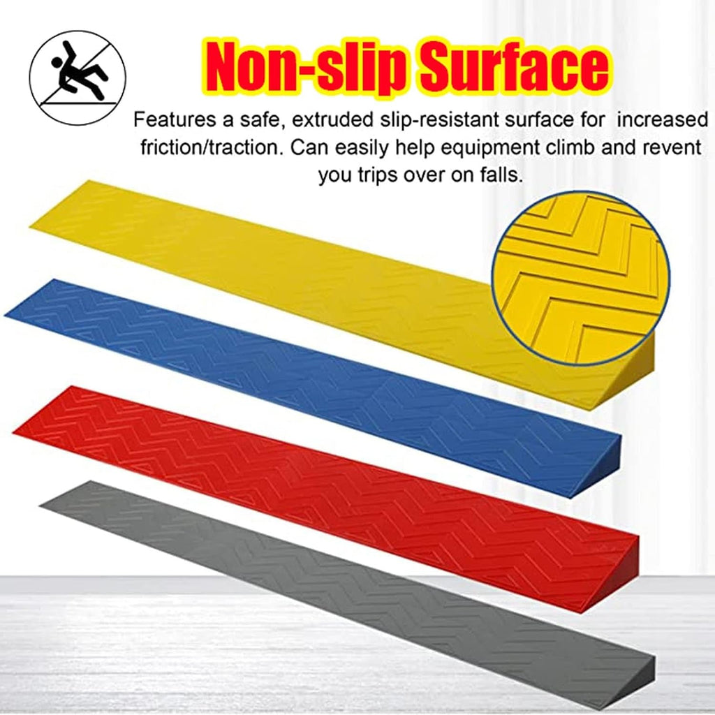 2 Inch Portable Threshold Ramp for Doorways - Heavy Duty Rubber Wheelchair Access Ramp - Non-Slip Indoor & Outdoor Ramp(Blue,100 * 10 * 4CM)