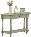 LKTART Small Entryway Table with Solid Wood Frame and Legs,2 Tier Farmhouse Console Table with Open Shelf for Hallway,Couch Table Behind Sofa for Living Room,Hallway,Foyer(Gray 36')