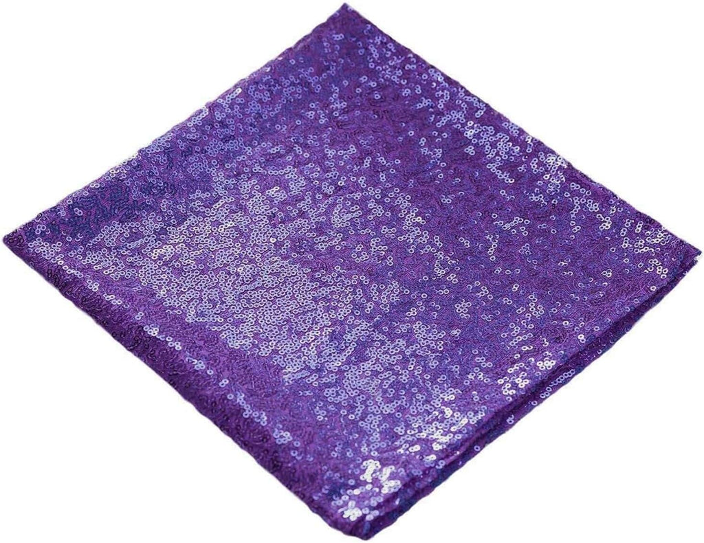 50 pcs 20-Inch Purple Sequins Napkins - for Wedding Party Restaurant Holiday Dinner