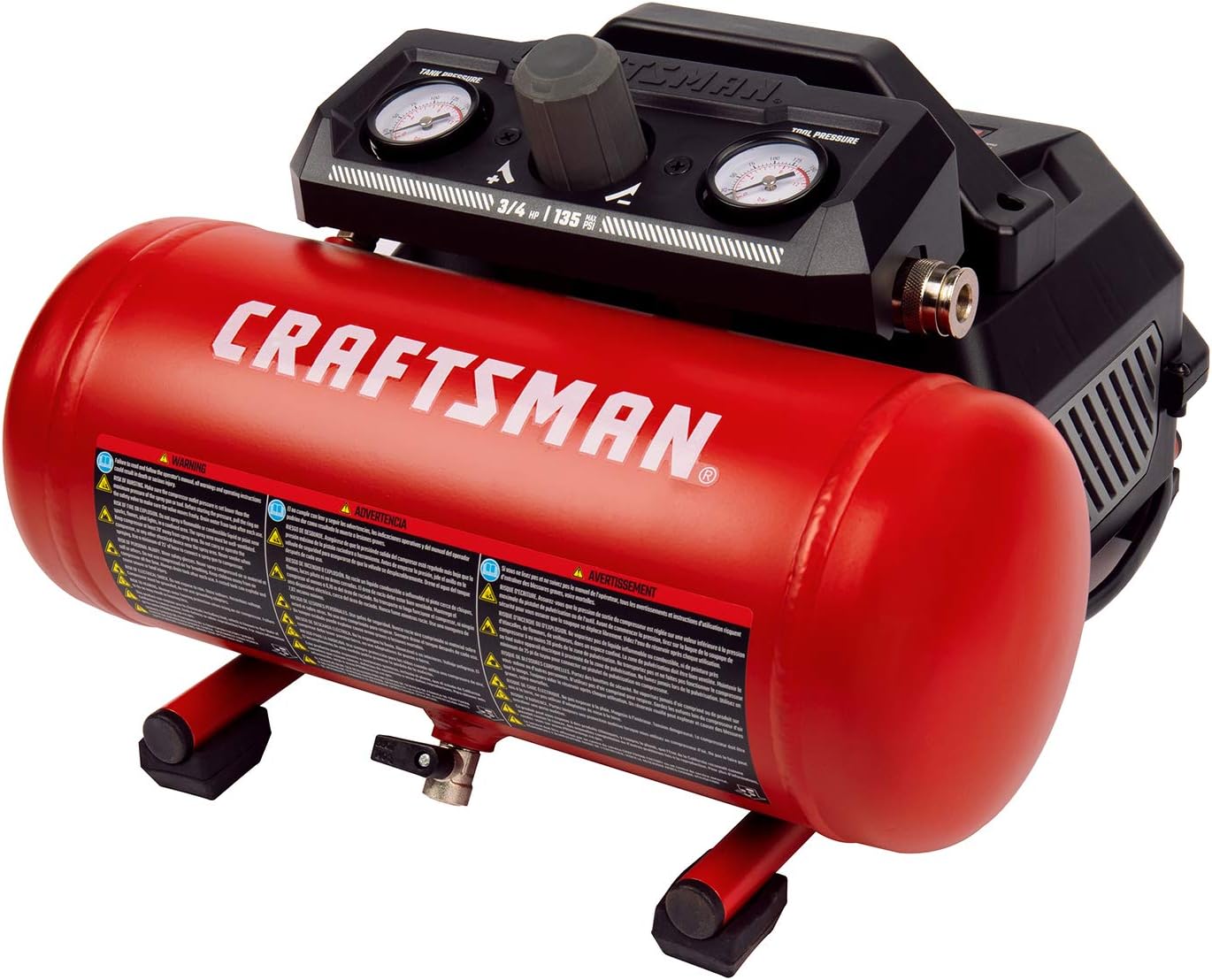 Craftsman Air Compressor 1.5 Gallon Portable, 3/4 HP, 1.5 CFM@90PSI, Max 125 PSI, Oil Free, Lightweight Air Compressor for DIY Workshop, Small Project