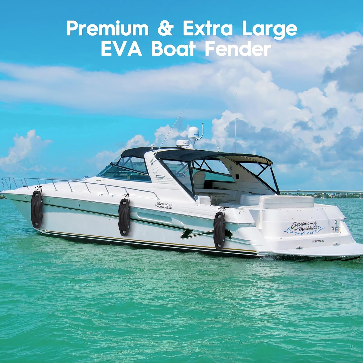 AWEMUFA Boat Fenders Easy to Install Bumper for Docking Ideal Fender for Pontoon, Bass, Jet Ski and Fishing Boats