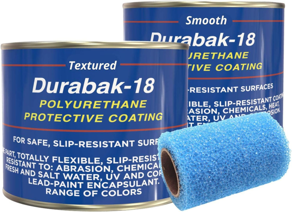 Durabak-18 Non-Skid Boat Deck Paint - Trusted by the US Navy - Non-Slip Marine Liner DIY Floor Paint Coating for Boats - One-Part Application (Light Gray, 2 Quarts - 30sq.ft)