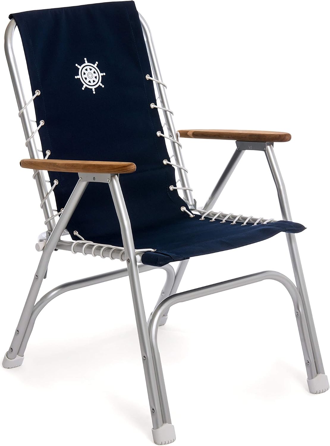 High Back Navy Blue Deck Chair, Boat Chair, Folding, Anodized, Aluminium, Model M150NB