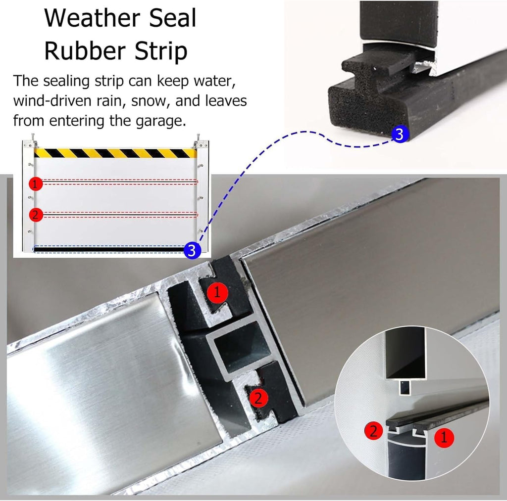 Reusable Heavy Duty Flood Barrier Door Outside, Commercial Aluminum Water Dams for Garage Door Threshold Outdoor Driveway & Mall Owners, Customizable Anti-Flood Board(Size:L2ft,Color:H 3.2ft/39in)