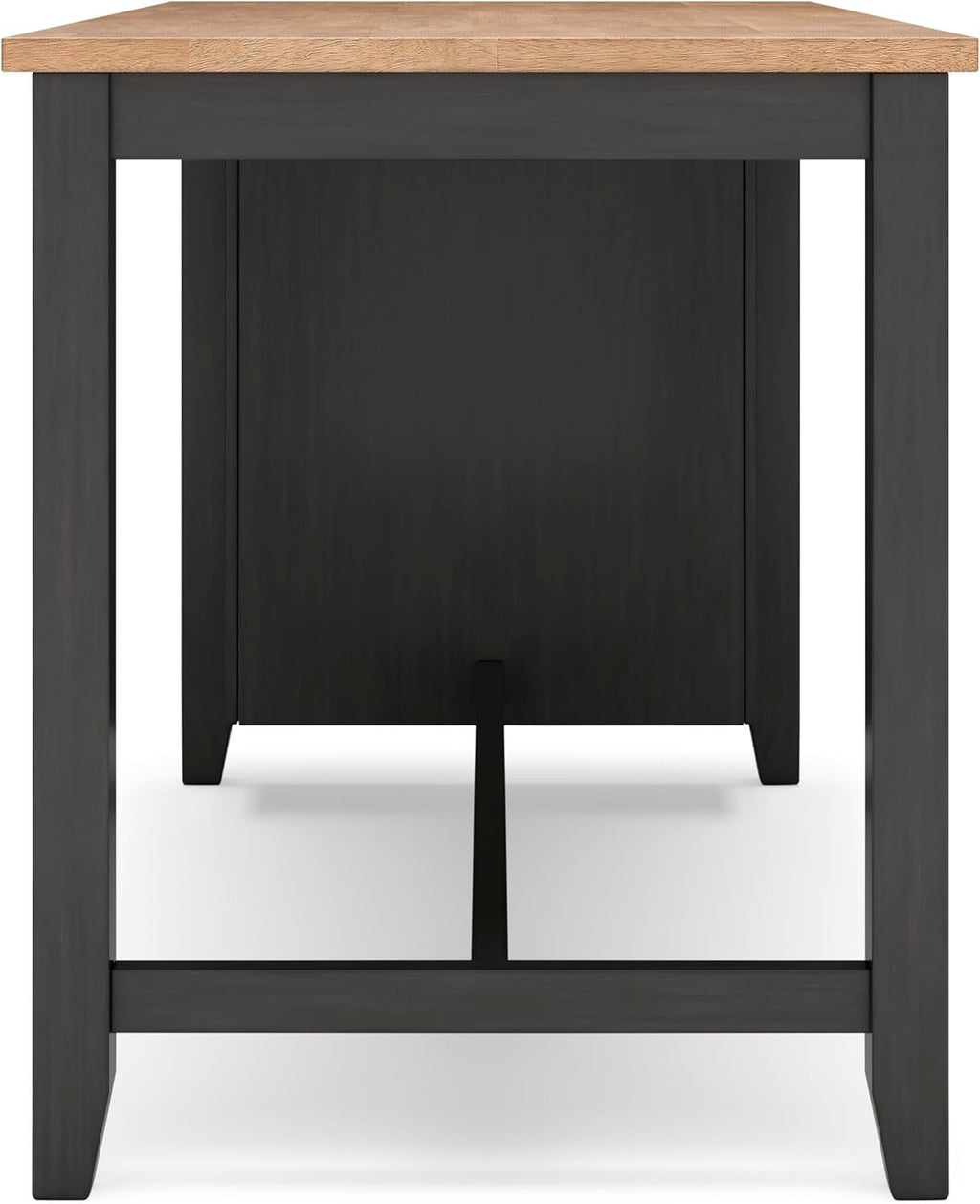 Signature Design by Ashley Gesthaven Contemporary Counter Height Dining Table with 3 Shelves and Trestle Base, Light Brown & Dark Brown