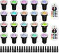ZUCKEO Low Voltage Landscape Lighting RGB Well Lights Landscape LED In Ground Light, Outdoor Color Changing Landscape Lights, 12-24V Accent Spotlight for Yard Garden Pathway (20Pack with Connectors)