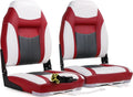 NORTHCAPTAIN S1 Deluxe A Pair of Marine High Back/Low Back Folding Fishing Boat Seat for Fishing, Bass/Jon/Pontoon Boat Chairs, 4 Mounting Screws Included