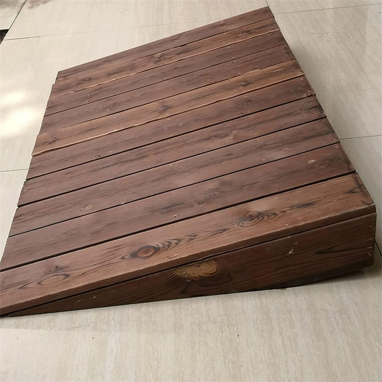 Wooden Threshold Ramps for Doorways, 4inch/7inch/8inch Rise Porch Wheelchair Ramps, Non Slip Portable Home Entry Ramps (Size : 60x50x10cm)