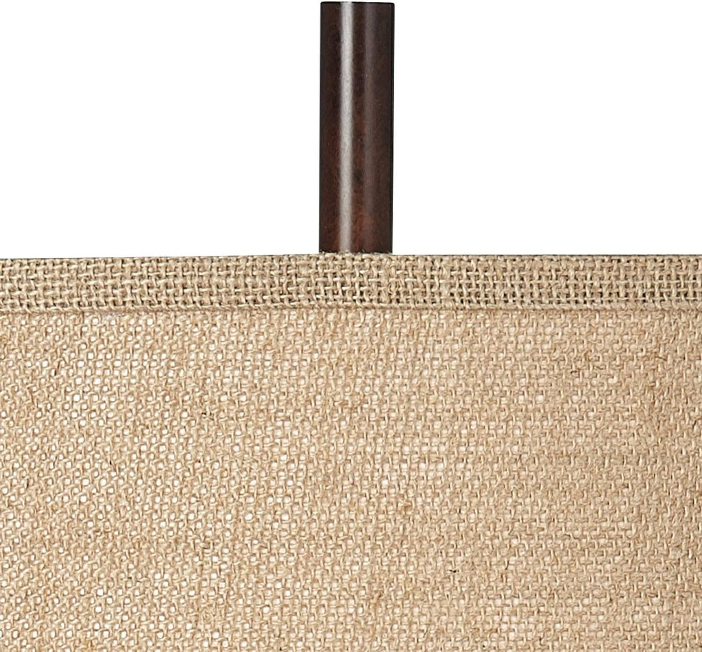Franklin Iron Works Tremont Rustic Farmhouse Table Lamp 31 1/2' Tall Allegheny Bronze Brown Iron Burlap Fabric Drum Shade for Bedroom Living Room House Home Bedside Nightstand Office Entryway Kids