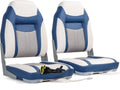 NORTHCAPTAIN S1 Deluxe A Pair of Marine High Back/Low Back Folding Fishing Boat Seat for Fishing, Bass/Jon/Pontoon Boat Chairs, 4 Mounting Screws Included