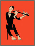 Amanti Art Framed Canvas Wall Art 30x23 The Flute by Mark Rogan, Framed Wall Art Canvas, Music Artwork, Country Rustic Decor, Large Poster Painting for Living Room, Bedroom, Bathroom, Kitchen, Office