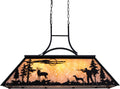 Wellmet Tiffany Pool Table Light, 3 Lights Rustic Deer Chandelier for Kitchen Island Cabin, Billiard Fixture Hanging Pendant Lamp for ' 8' 9' Table, Farmhouse Lighting or Country, Wild West Style