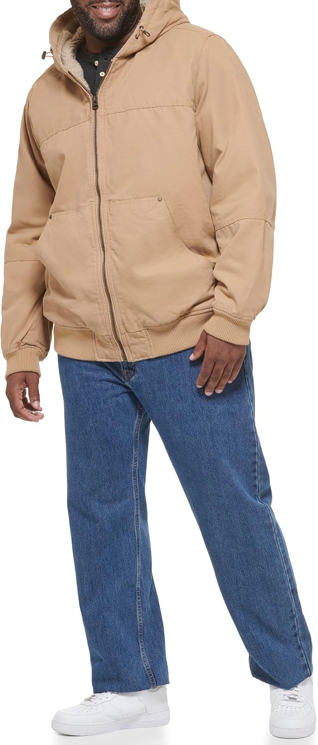 Levi's Men's Workwear Cotton Canvas Hooded Bomber Jacket