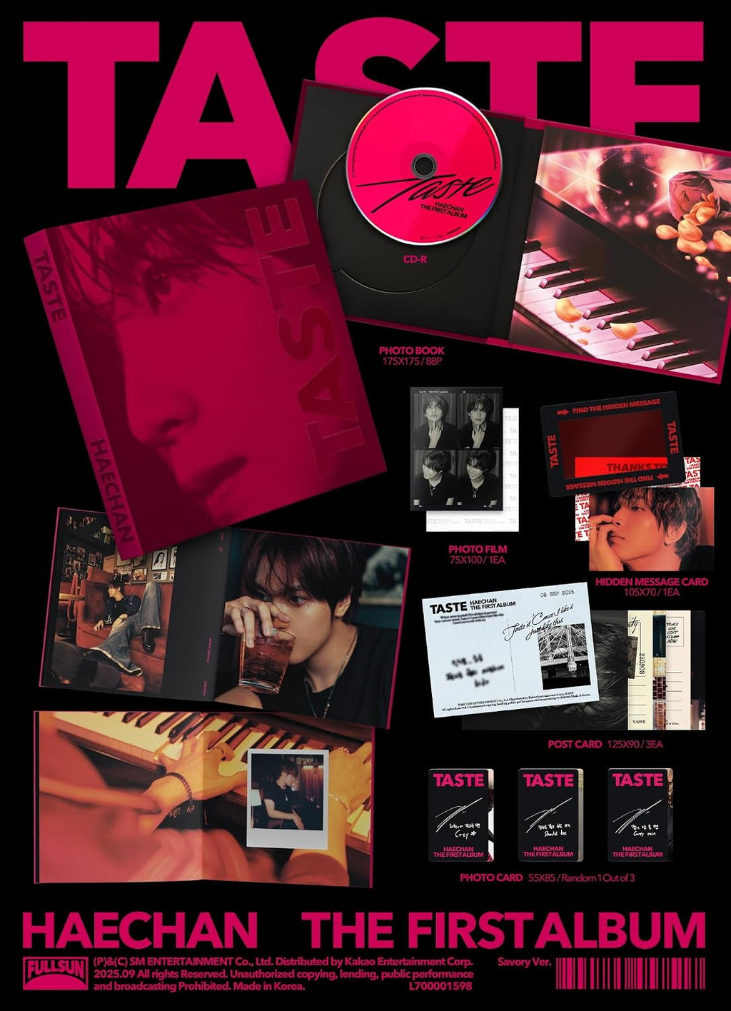N'CT Haechan TASTE 1st Album with Tracking Sealed (Full Set(Tin Case+Savory+3Full Spread))