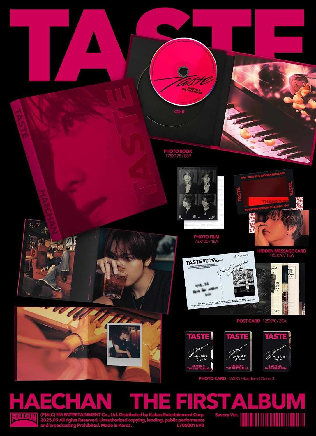 N'CT Haechan TASTE 1st Album with Tracking Sealed (Full Set(Tin Case+Savory+3Full Spread))