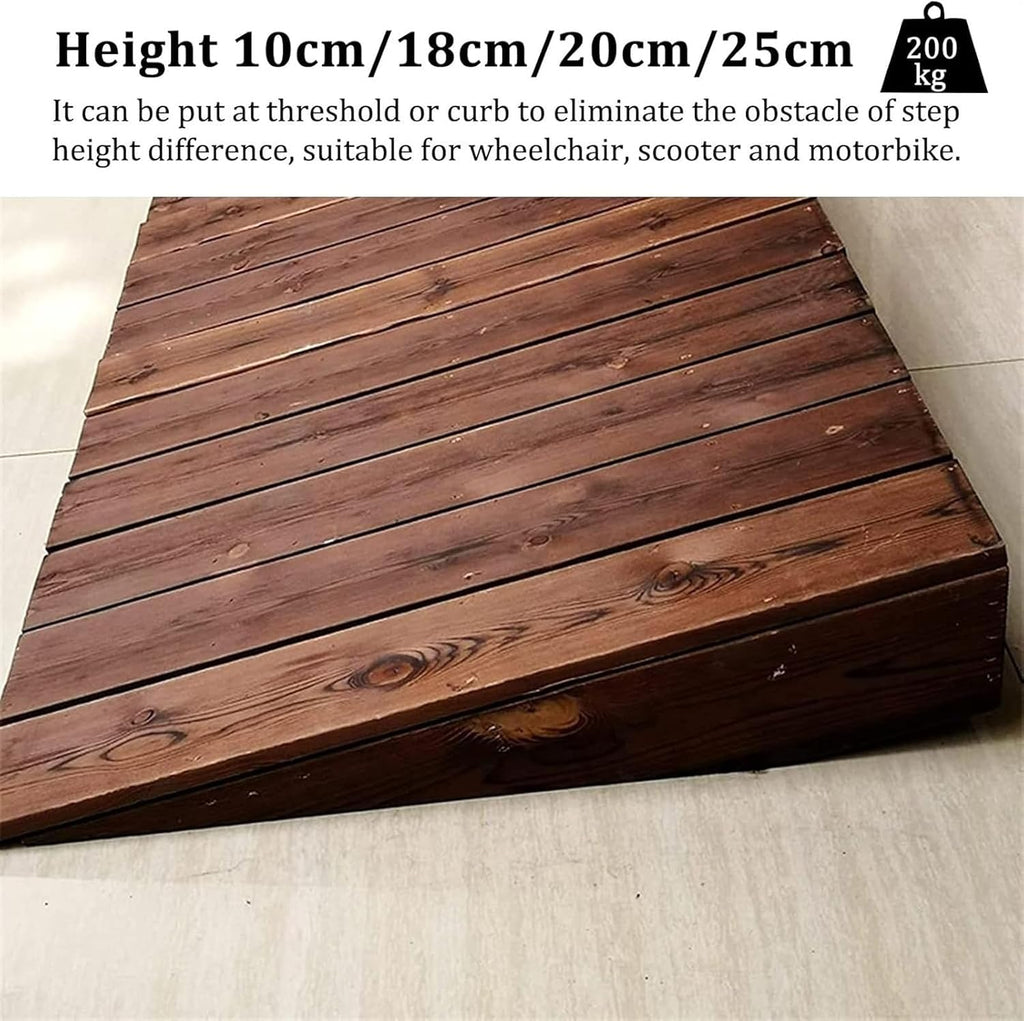 Ramps Threshold Ramp, Wooden Threshold Ramps for Doorways,4 7 8 10inch Rise, Non-Slip Durable Entry Ramp for Home/Garden Step/Sheds Doors, Wheelchairs Walkers Transition Ramp