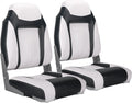 NORTHCAPTAIN S1 Deluxe A Pair of Marine High Back/Low Back Folding Fishing Boat Seat for Fishing, Bass/Jon/Pontoon Boat Chairs, 4 Mounting Screws Included