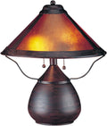 Cal Lighting BO-464 Two Light Mica Shade Table Lamp in Rust Finish