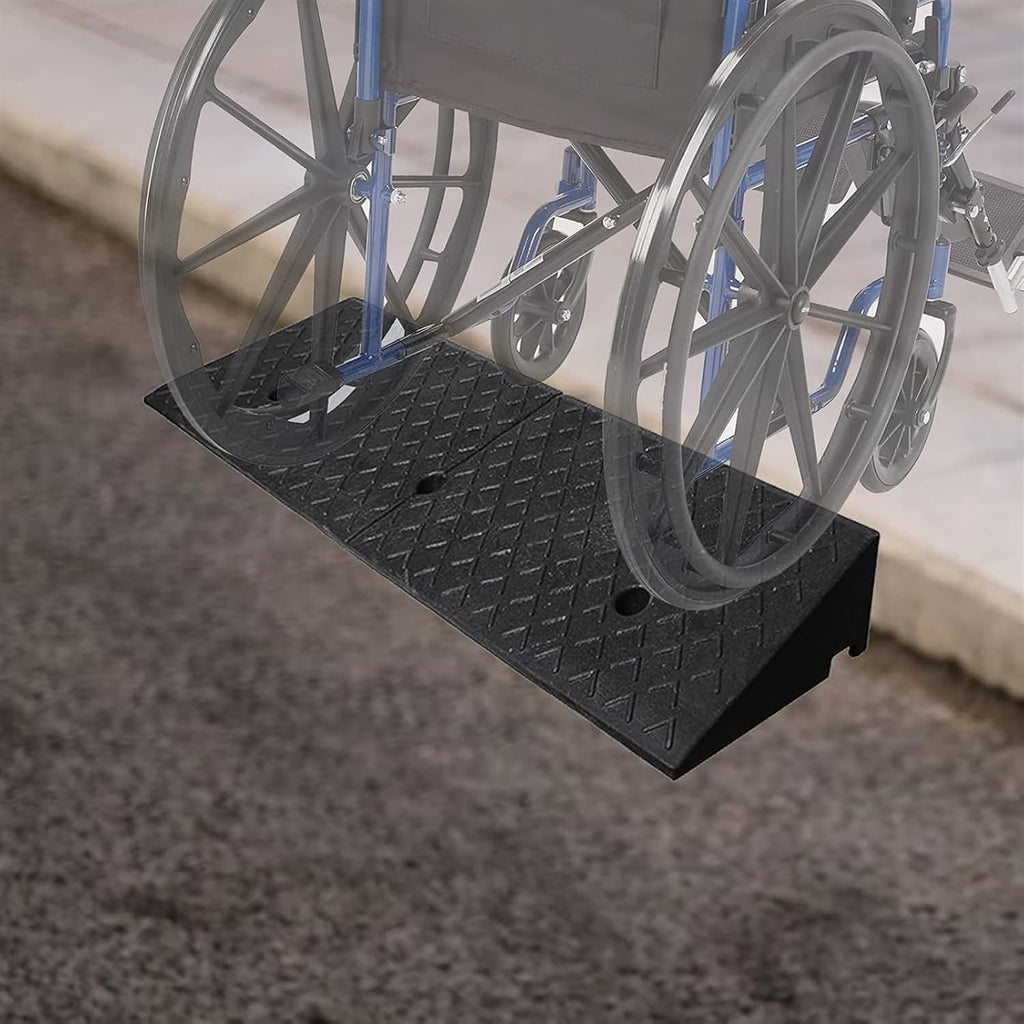 Ramps Threshold Ramp, 40inch / 100cm Wide Rubber Ramp for Wheelchairs Car Vehicle, 1.5inch / 2inch / 3inch / 4inch Rise, Curb Steps Doorways Threshold Ramps(4cm/1.6in)