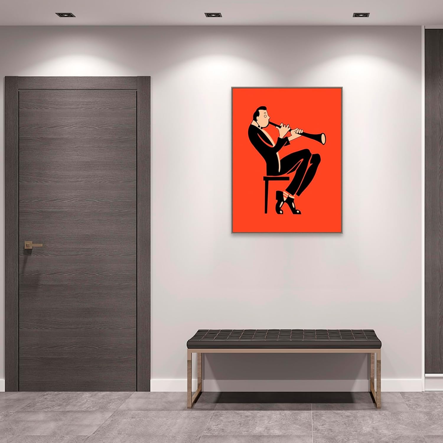Amanti Art Framed Canvas Wall Art 42x32 The Clarinet by Mark Rogan, Framed Wall Art Canvas, Music Artwork, Country Rustic Decor, Oversize Poster Painting for Living Room, Bedroom, Bathroom, Kitchen,