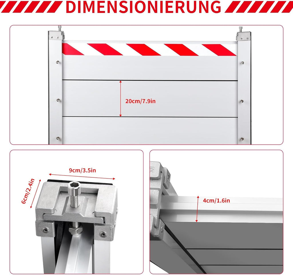 Aluminum Flood Protection Board 70-80cm Reusable Flooding Barriers Industrial Heavy Duty Flood Defence Dams with Threshold Kit(Exterior,70x40cm)