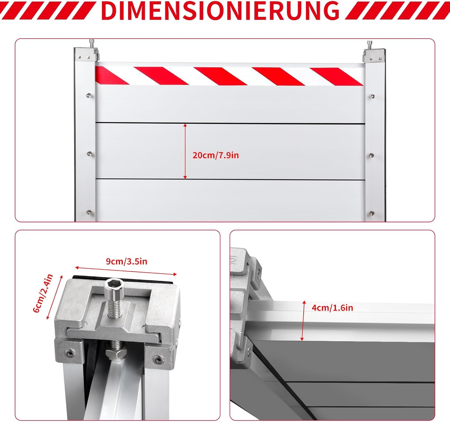 Aluminum Flood Protection Board 70-80x40cm Reusable Flooding Barriers Industrial Heavy Duty Flood Defence Dams with Threshold Kit(Exterior,70x40cm)