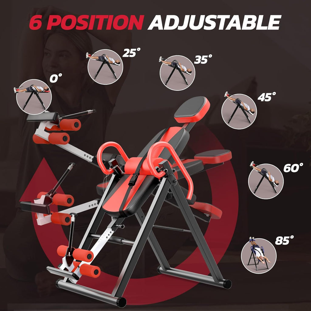 YOLEO Gravity Inversion Table for Back Pain Relief 2026 New Inversion Table w/Lumbar Support Easy to Assemble Back Stretcher Machine 300 lbs