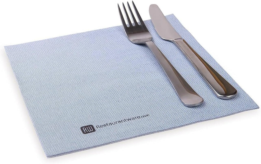 Restaurantware Luxenap 15.75 Inch Disposable Napkins 600 Soft Linen Like Napkins - Absorbent Air Laid Blue Denim Inspired Paper Cloth Like Napkins Pre-folded For Dinner Party Guests