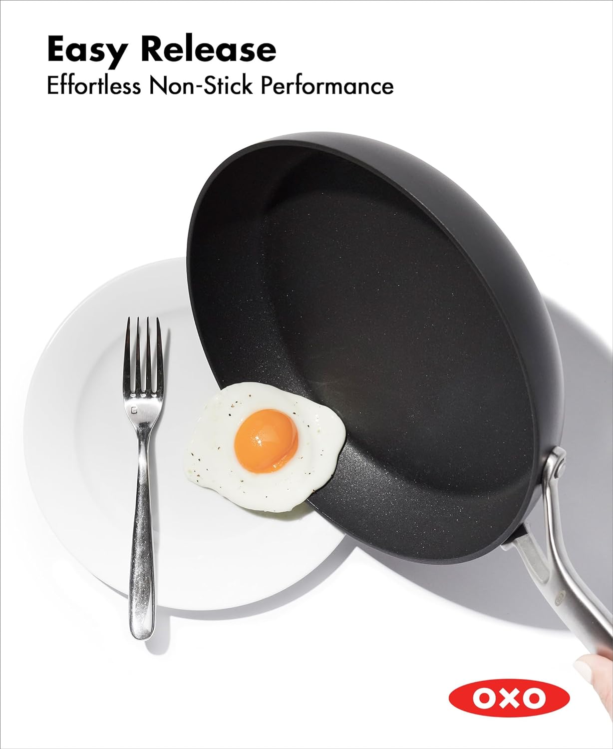 OXO Professional 5 Piece Cookware Pots and Pans Set, Hard Anodized Ceramic Nonstick PFAS-Free, Stainless Steel Handles, Induction Suitable, Diamond Reinforced Coating, Dishwasher and Oven Safe, Black
