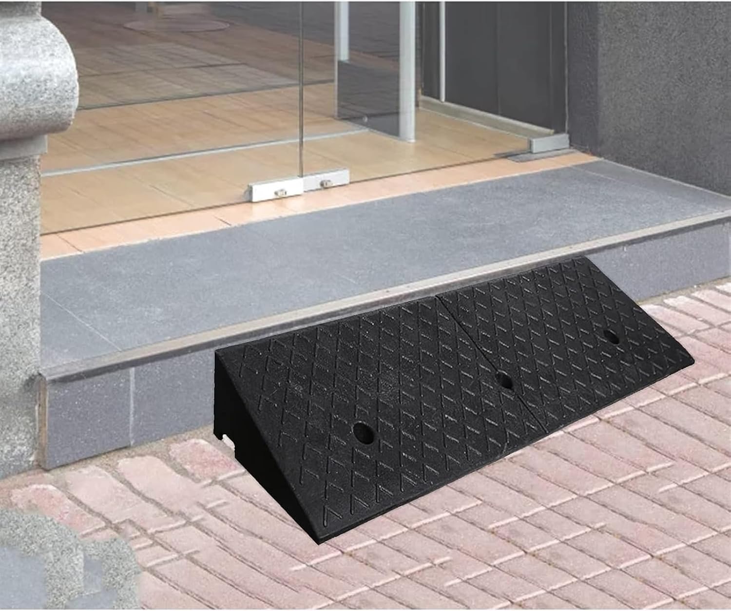 Ramps Threshold Ramp, Doorways Curb Threshold Ramp for Scooter/Skateboard/Motorcycle/Bicycle, 1.5inch / 2inch / 3inch / 3.5inch / 4inch Rise, Rubber Non-Slip Moving Ramps(5cm/2in) (4cm/1.6in)