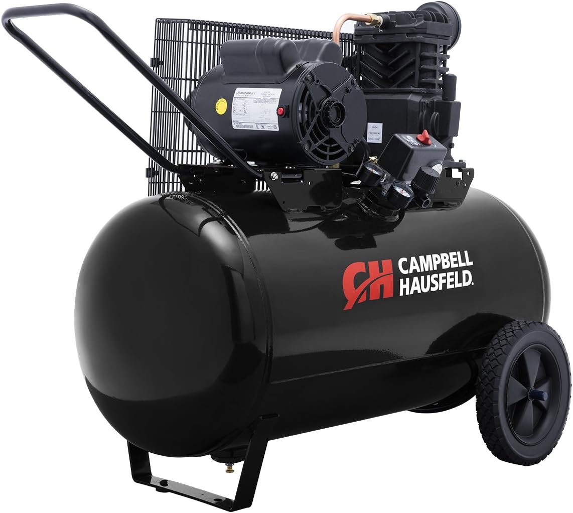 Campbell Hausfeld 30 Gallon Horizontal Air Compressor, 3.7 HP, 230V, 135 PSI