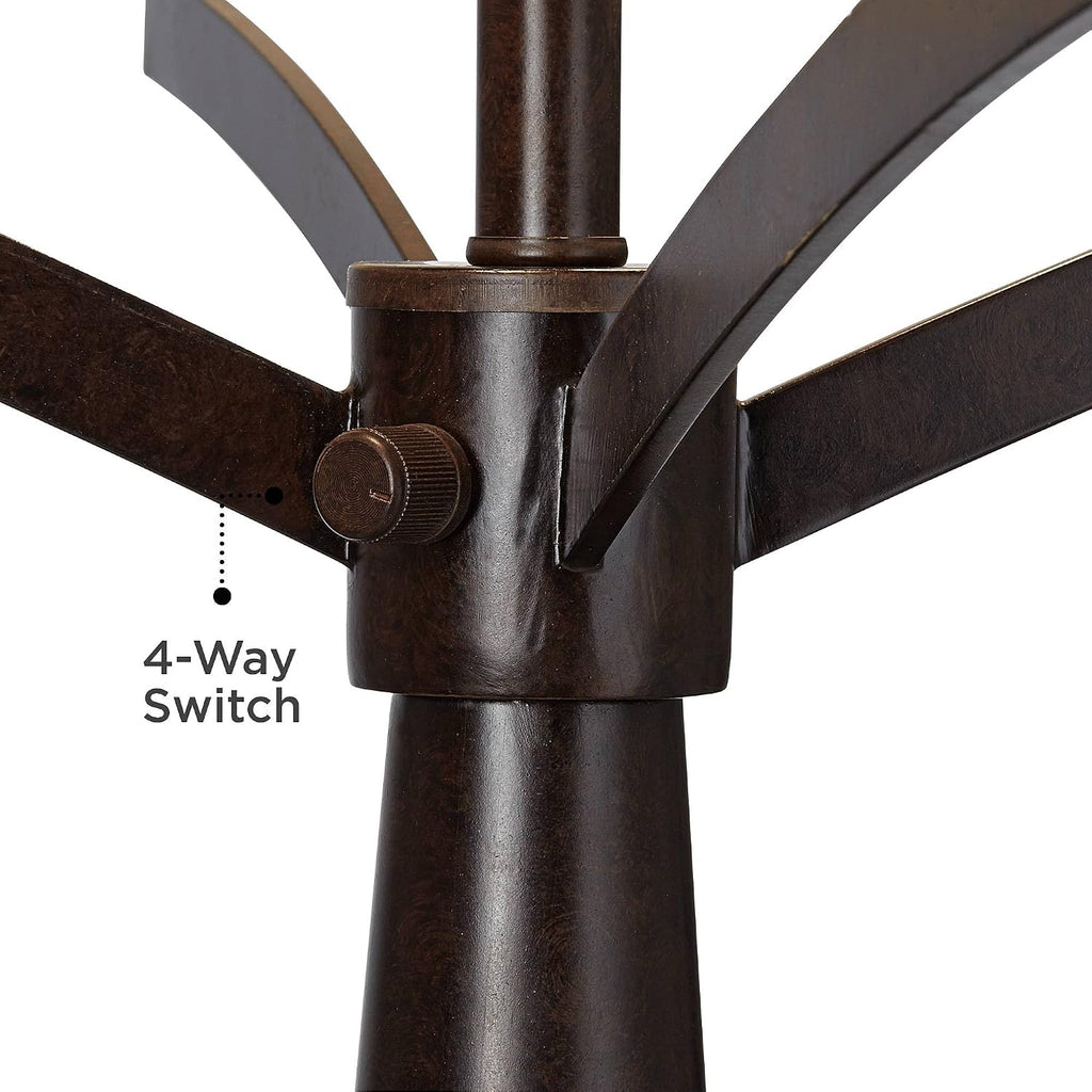 Franklin Iron Works Tremont Rustic Farmhouse Table Lamp 31 1/2' Tall Allegheny Bronze Brown Iron Burlap Fabric Drum Shade for Bedroom Living Room House Home Bedside Nightstand Office Entryway Kids