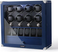 DUKWIN Watch Winder for 4/6/8 Automatic Watches, Lockable Winders with Watch Holders and Jewelry Storage, Super Quiet Motor with High-Gloss Finish, Built-in Illumination
