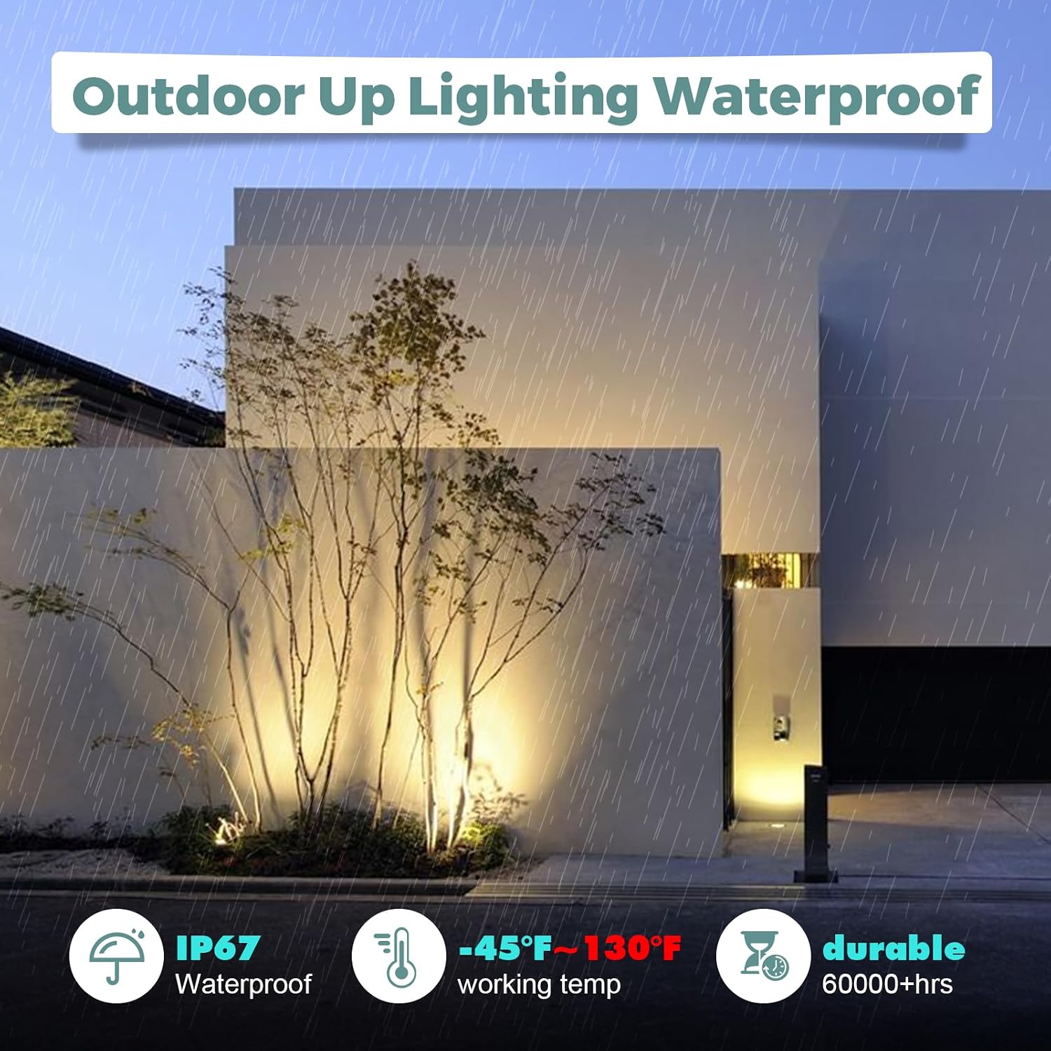 Gardencoin Low Voltage Landscape LED Well Lights, 12V in Ground Lights Outdoor IP67 Waterproof, 5' Tall Wired Landscape Up Lighting, Included Replaceable 5W 2700K MR16 Bulb Dimmable, 12 Pack