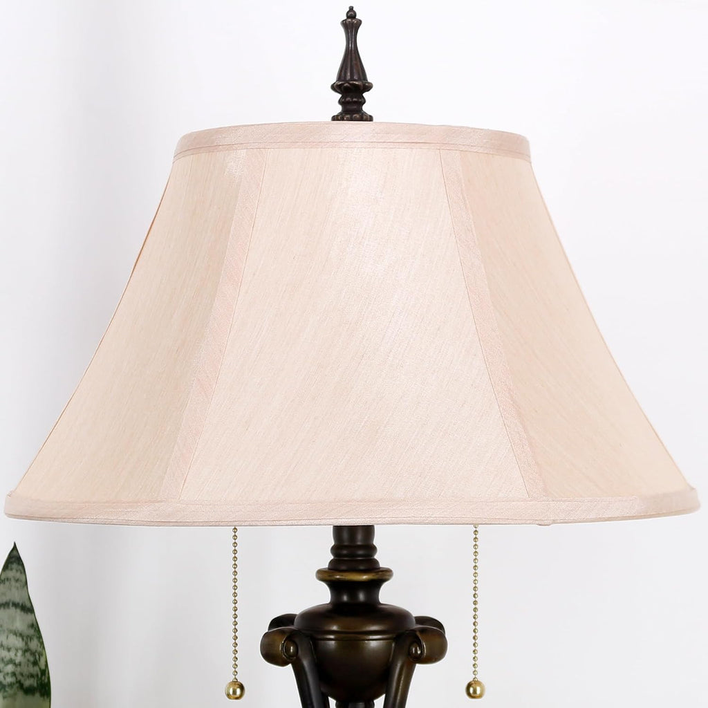 Farmhouse Table Lamp Antique Resin Base Traditional Rustic Mid-Century Large Desk Lamp 27 Inch Tall for Living Room Office Bedroom