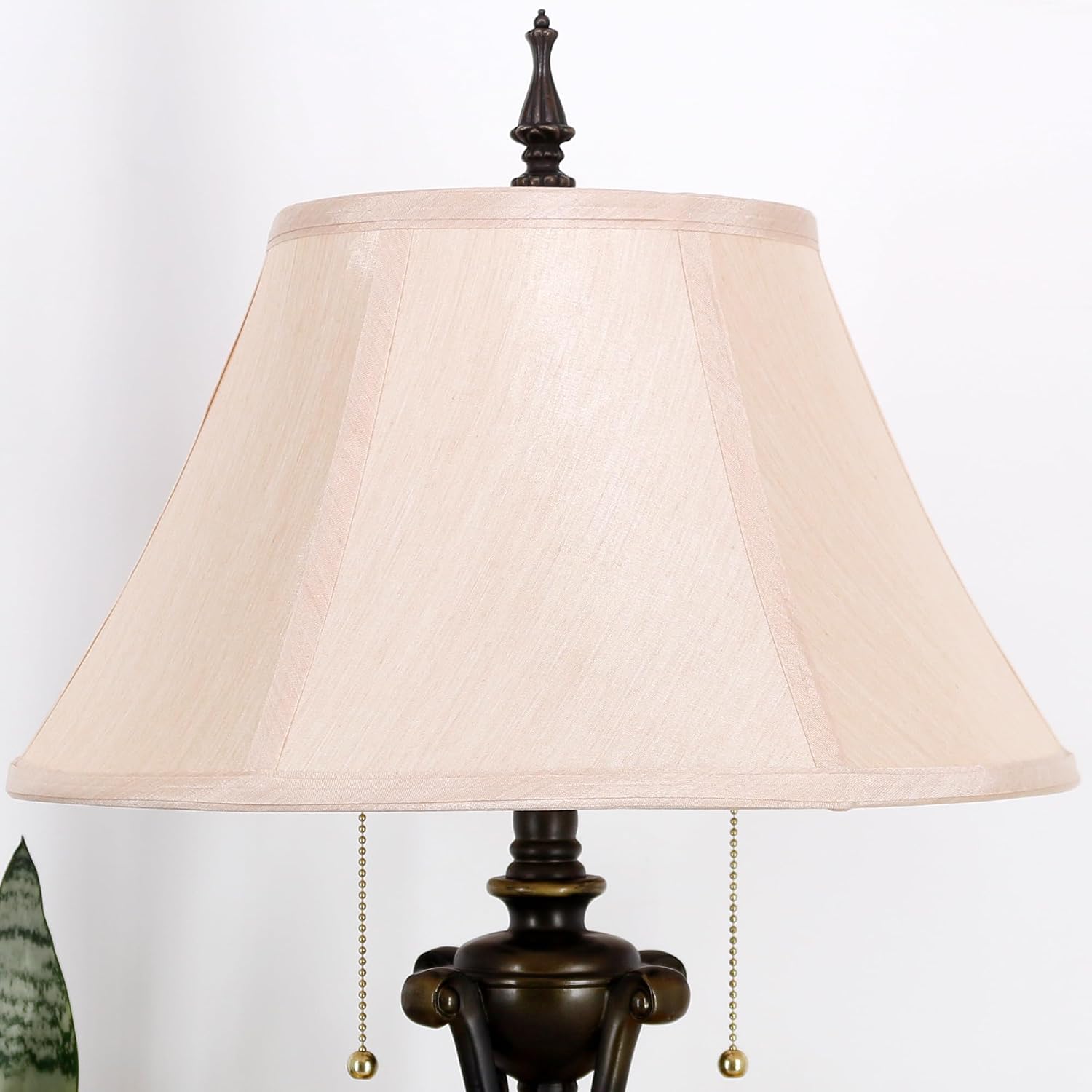 Farmhouse Table Lamp Antique Resin Base Traditional Rustic Mid-Century Large Desk Lamp 27 Inch Tall for Living Room Office Bedroom