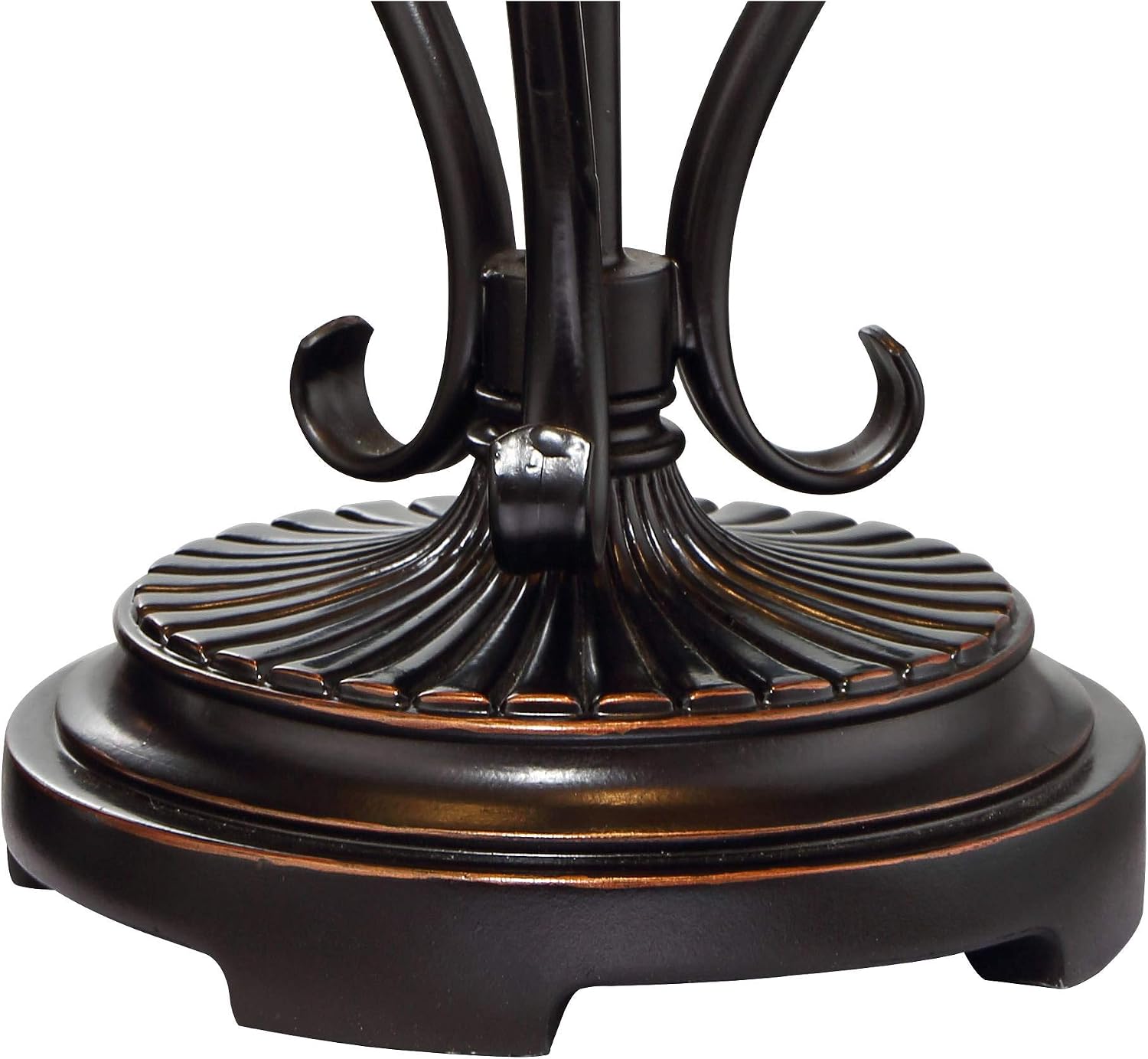 Franklin Iron Works Feuille Rustic Farmhouse Vintage Style Table Lamp 23.75' High Dark Brown Metal Openwork Leaf Accents Mica Cone Shade Cottage Core Decor for Living Room Bedroom House Nightstand