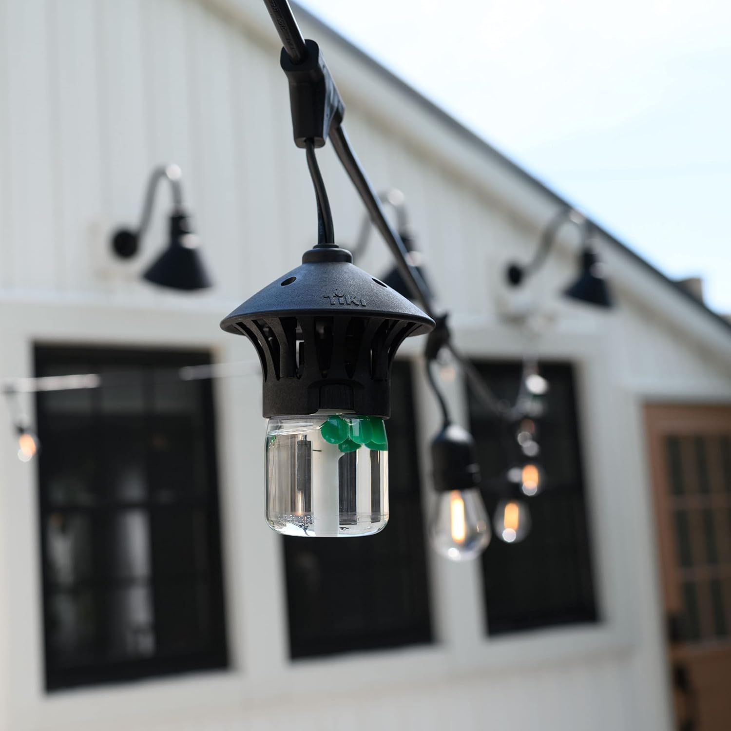 TIKI BiteFighter Outdoor LED Weatherproof Proven Mosquito Repellent String Lights 36 Ft, Includes 3 Replaceable Repellent Pods