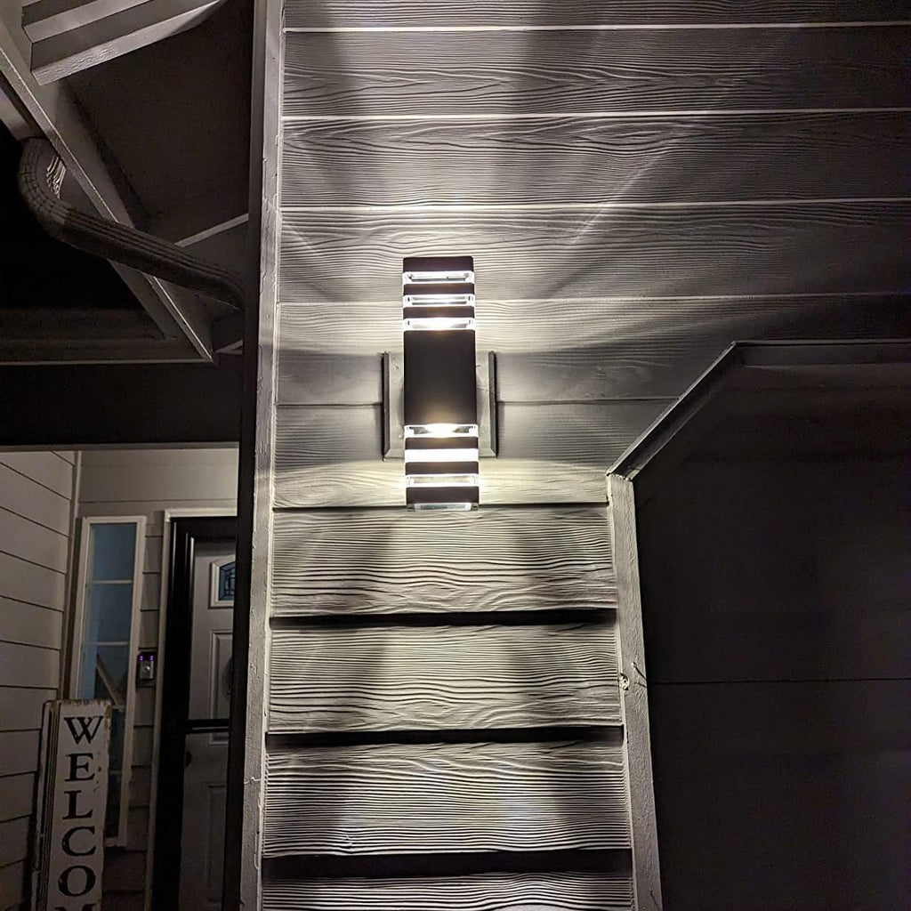 6 Pack Up and Down Wall Lights, 14W IP65 3000K 1100LM Warm White, Aluminum Outdoor Light Fixtures for Porch, Patio, Garage, Waterproof