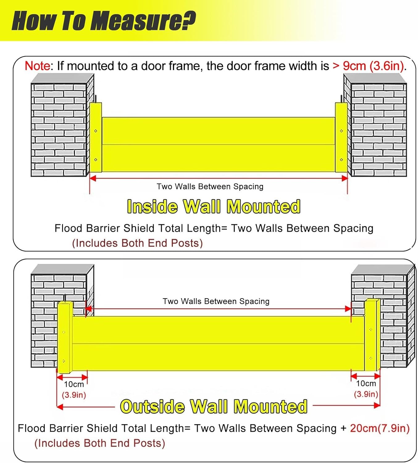 Outside Flood Barriers Shield for Driveway/Garden/Front Doors, Reusable Garage Door Anti-flood Wall Threshold Kit, Detachable Aluminum Baffle Temporary Dams, 3ft 5ft 8ft 10ft 17feet 20ft Long(Color:H