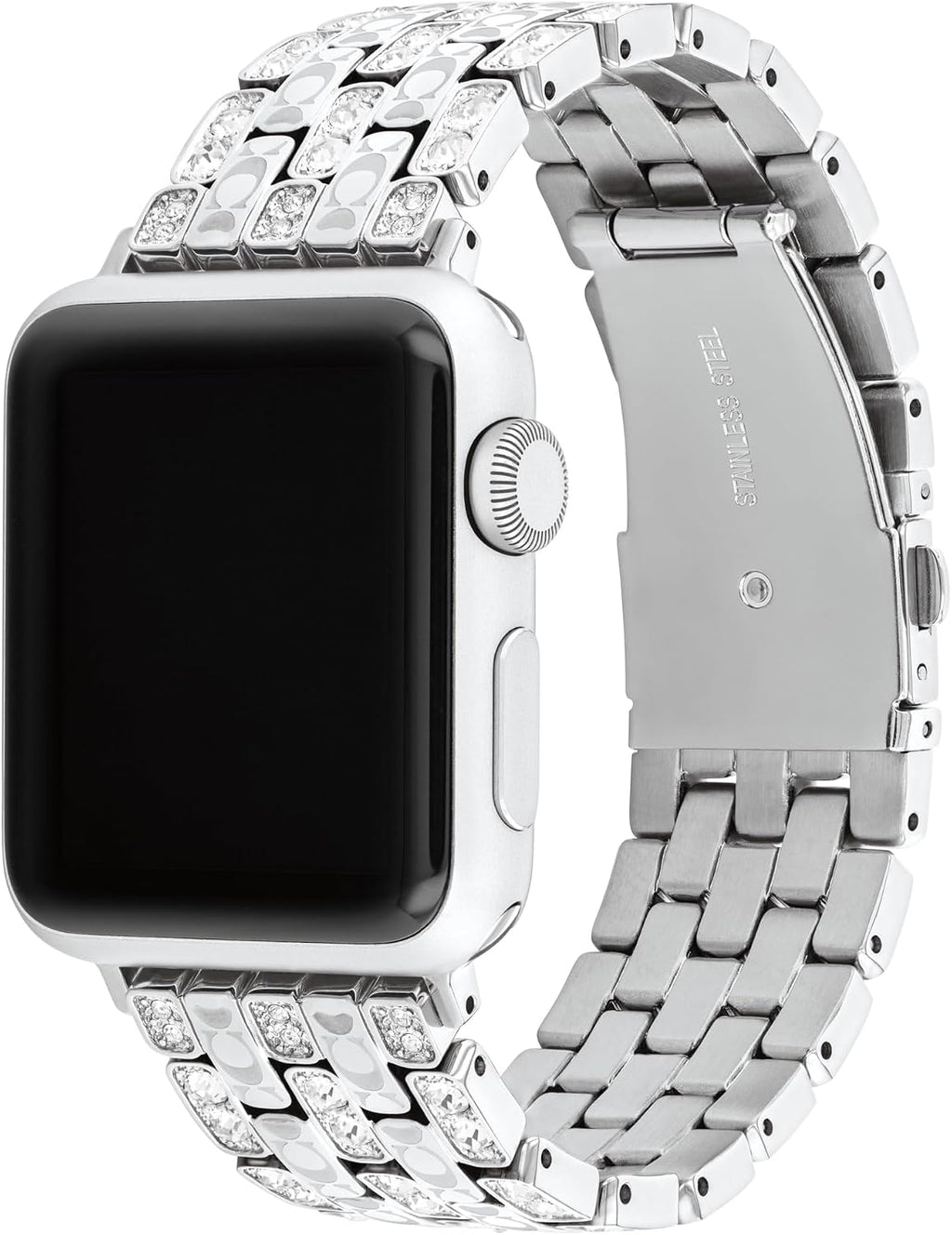 Coach Apple Watch Strap, Compatible with 38mm, 40mm, 41mm Apple Watch, Interchangeable Band, Crystal Design for a Dazzling Look, Personalize Your Style