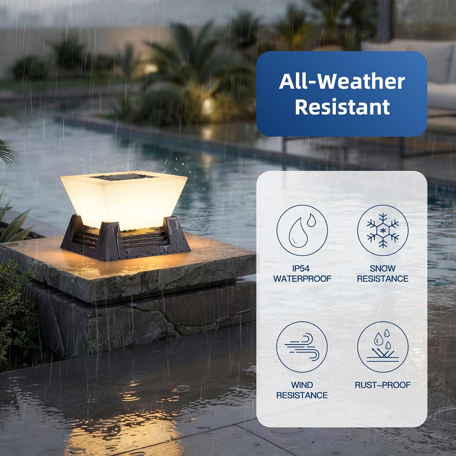 Outdoor Post Lights, 11' Hard Wired Pillar Light, IP54 Waterproof Column Lamp E26 LED Bulb Modern Fence Deck Lantern 3000K Outside Landscape Lighting for Patio Garden Backyard Gate Decoration