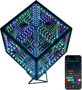 Infinity Mirror Hyper Cube Table Lamp, Desk Art Night Light, Color-Changing Music-Sync APP-Controlled Ambient Light for Gaming, Party, Home, Gift (10 Inches)